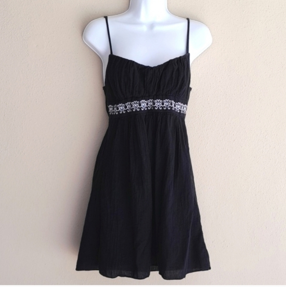 Becca Embroidered Dress Cover Up Dress Womens Halter Boho Swim Beach Medium